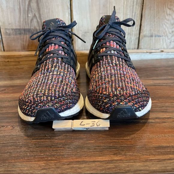 Adidas Ultra Boost 3.0 look New black multicolor Mens sneakers shoes size 9 - Picture 15 of 16